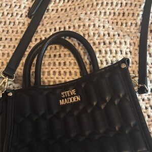 Steve Madden Black Quilted Satchel
